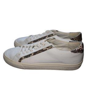 Madewell Sidewalk Low Top Sneakers White Snakeskin Leather Womens 9/ Mens 7.5